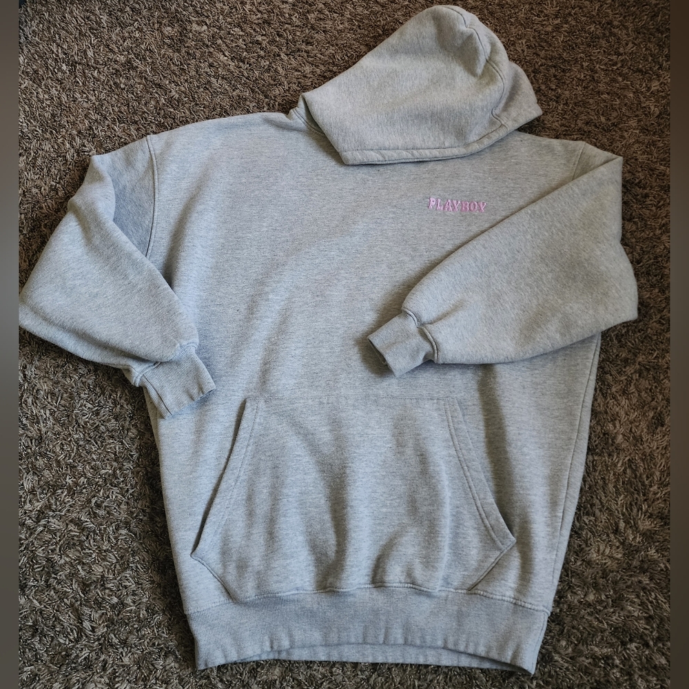 Playboy X Missguided Grey Nov. 2013 Magazine Cover Oversized Hoodie Us 2